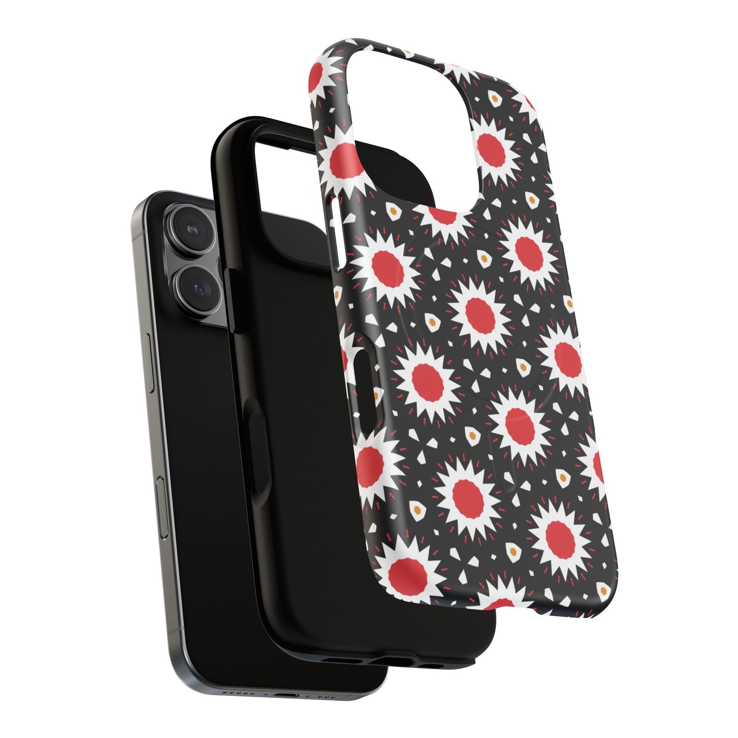 Crimson Spark Radiance Bold Floral Magnetic iPhone Cases, Stylish Tough Cases, Unique iPhone Accessories, Perfect Gift for Her, Trendy Tech Gear.