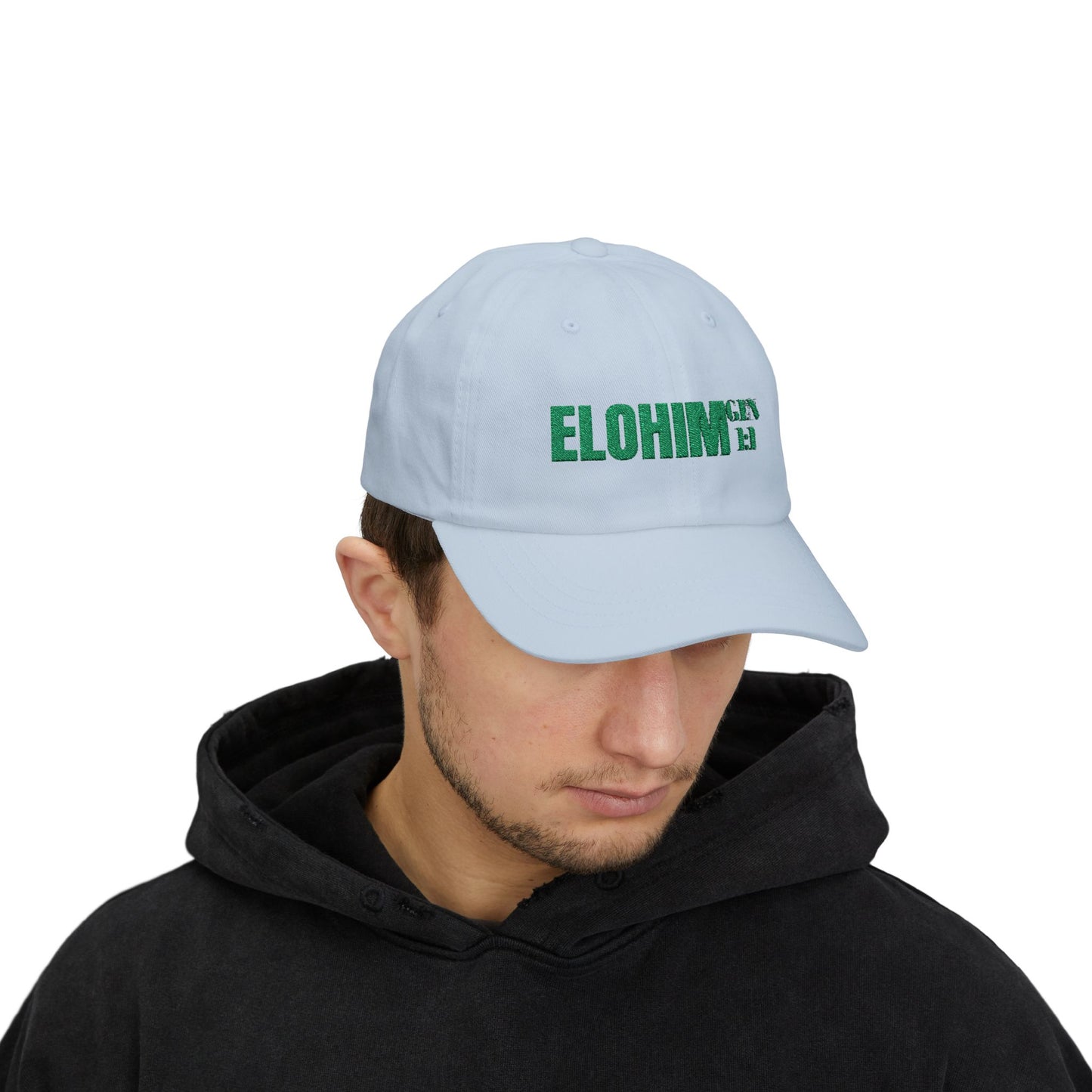 Classic Embroidery Dad Cap with 'ELOHIM, GENESIS 1:1' - Faith-Based Hat, Casual Wear, Gift for Dad, Christian Accessory, Summer Fashion