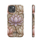 Personalized Lotus Floral Stained Glass Effect Tough Phone Case