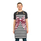 Striped Pink Animal Print Bow Chef's Apron