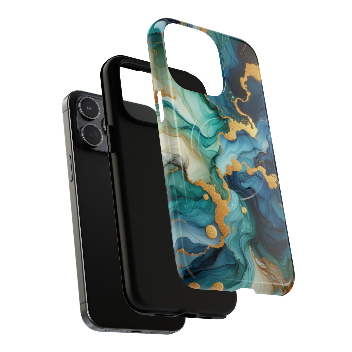 Ocean Quartz Luxe Marble Pattern Tough Magnetic iPhone Case, Phone Accessories, Luxury Gift, Durable iPhone Cover, Unique Design for iPhone Users.