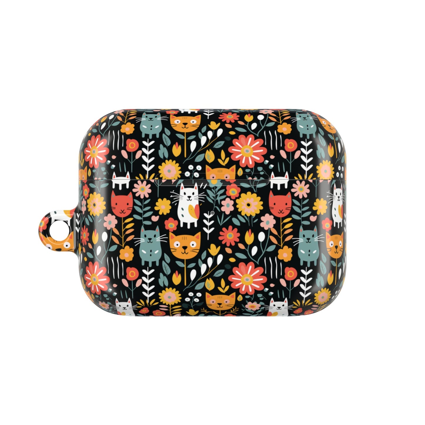 Whimsical Feline Garden AirPod Cases (AOP) - Fun & Colorful Accessories for Pet Lovers.