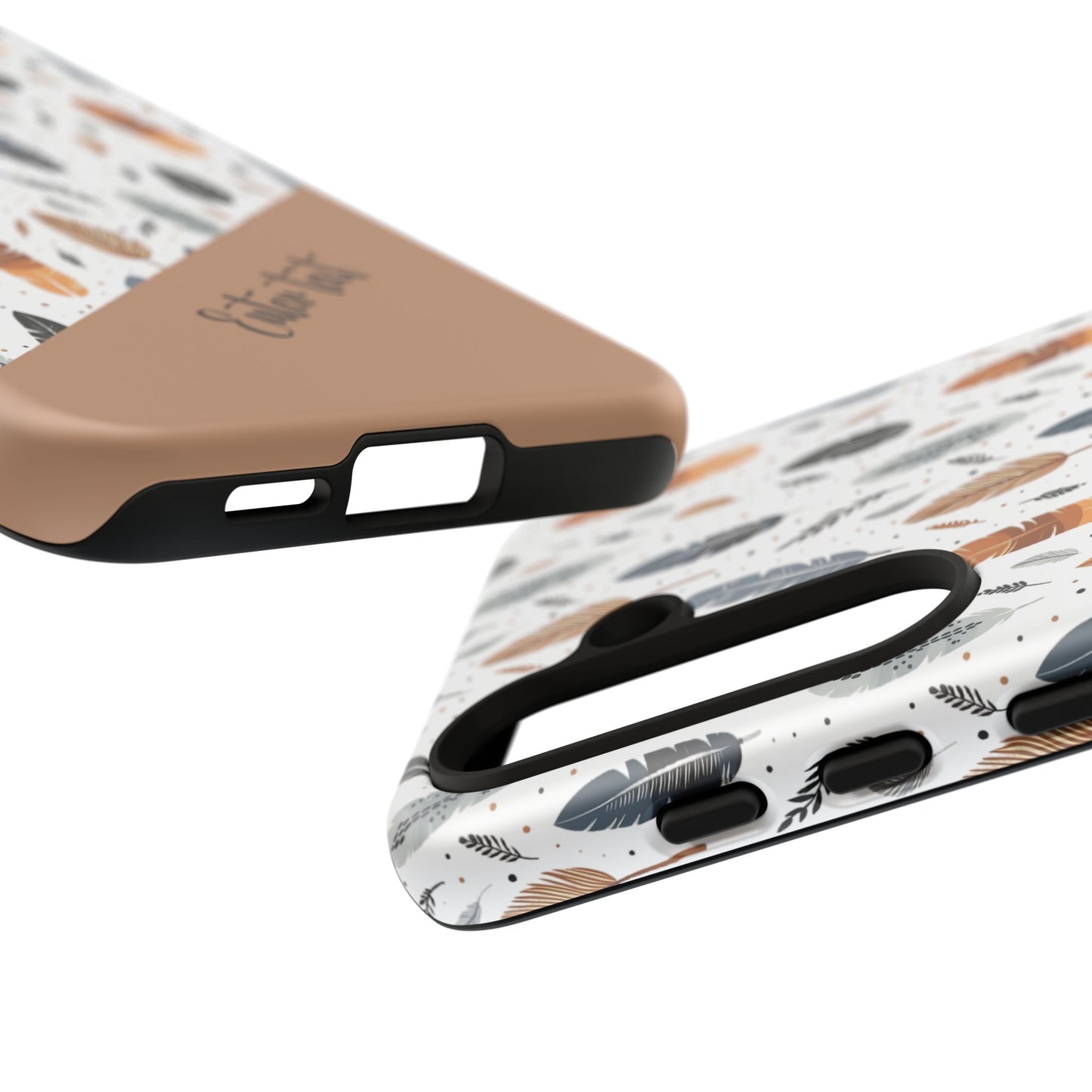 Personalized Whispering Feathers Tough Case — Dark Feather Protective Phone Case for Samsung & Google