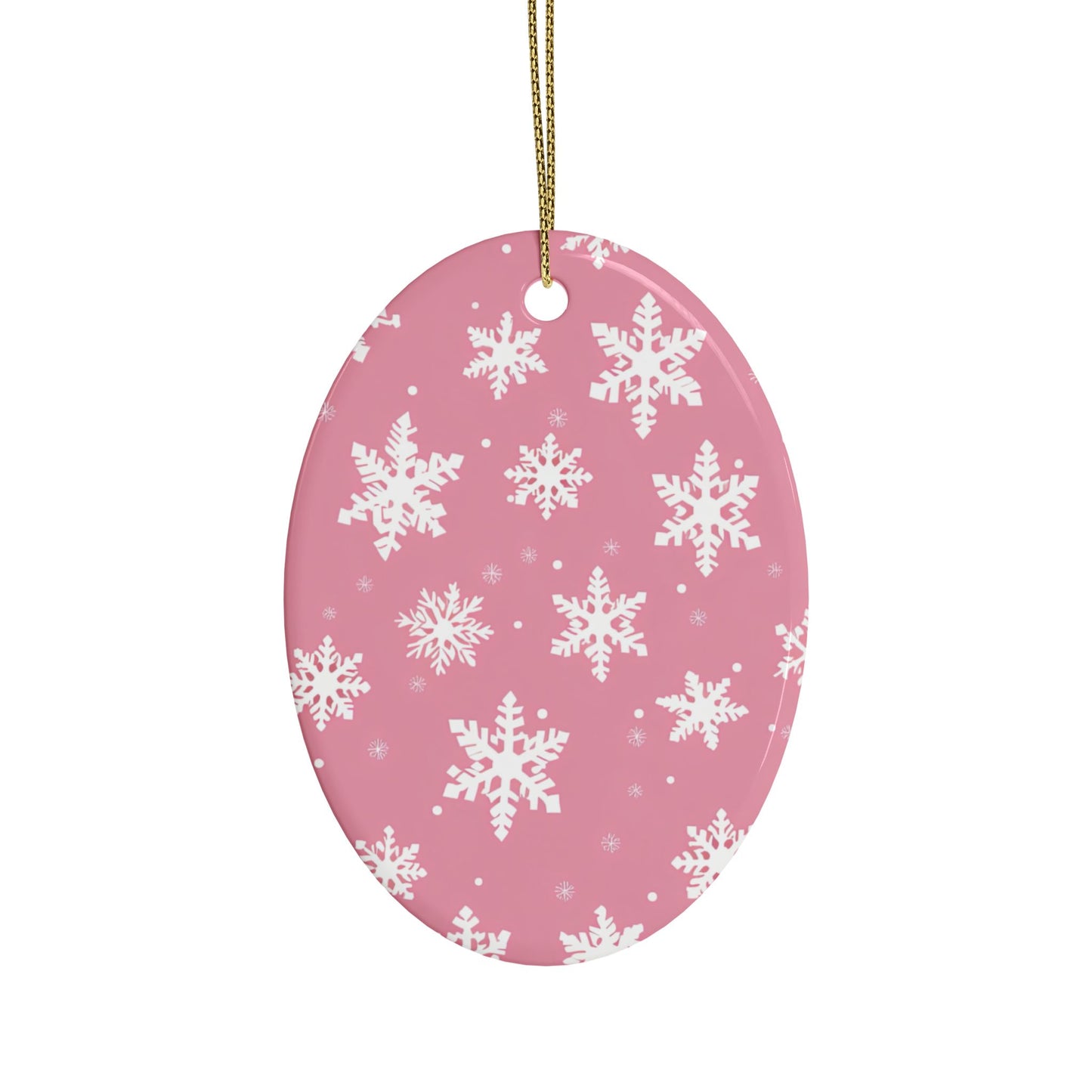 Pink Snowflake Elegance Ceramic Ornaments (1pcs, 5pcs, 10pcs, 20pcs)