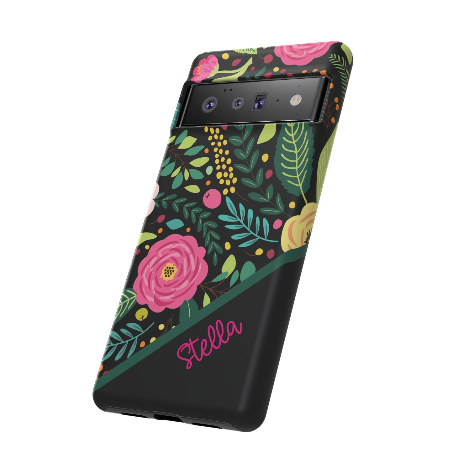 Personalized Floral Fantasy Samsung and Google Pixal Phone Case – Personalized Tough Cases with Colorful Garden Design