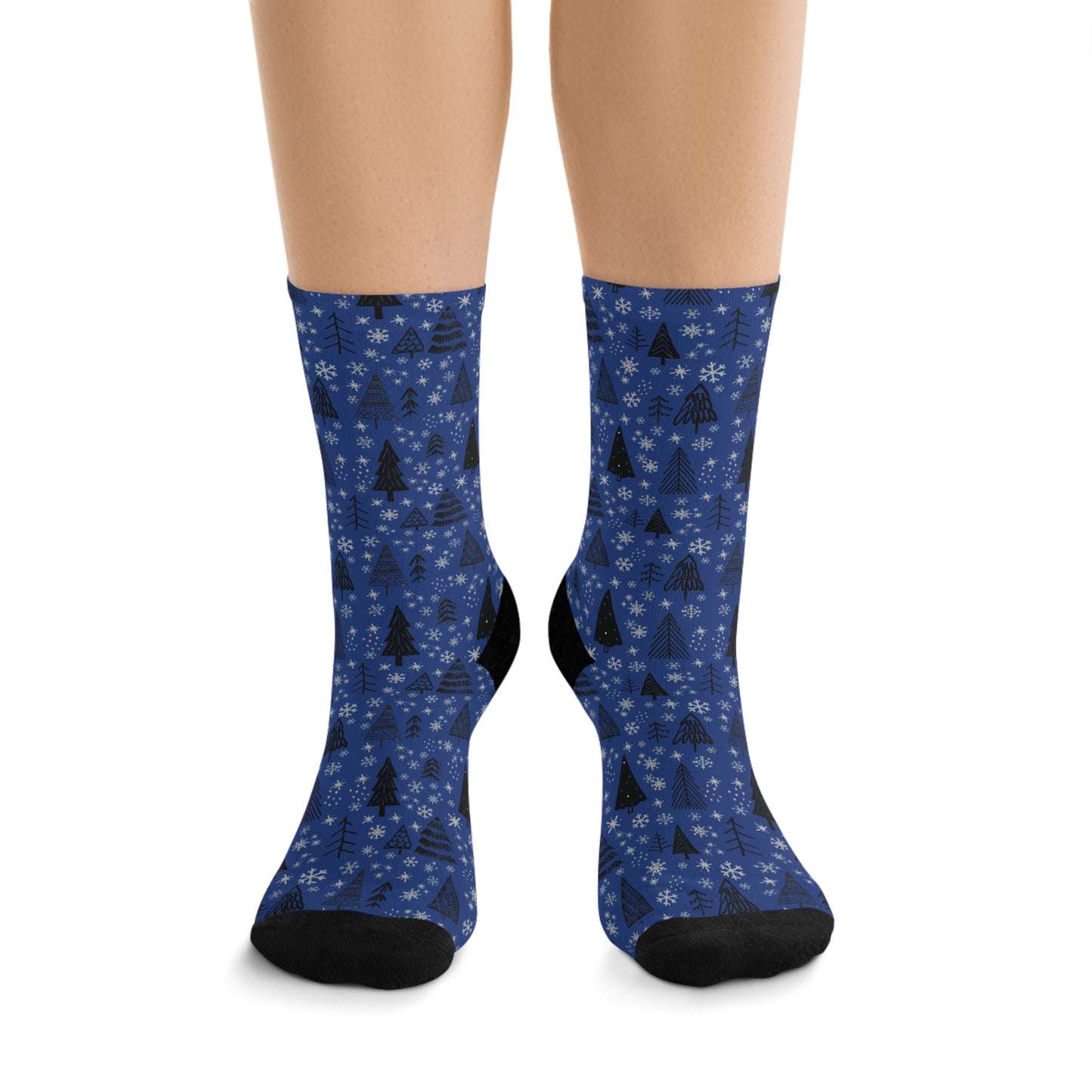 Winter Wonderland Navy Christmas Recycled Poly Socks