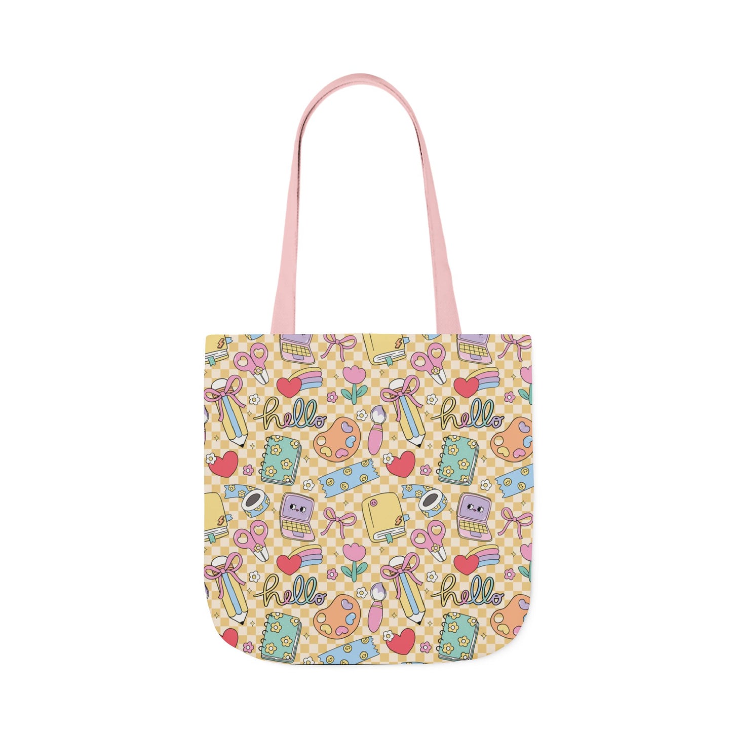 Personalized Doodle Daydream Composition Book Inspired Canvas Tote Bag with Colorful Straps, Cute School Bag, Eco-Friendly Tote, Back to School Shopping Bag, Teacher Gift Idea