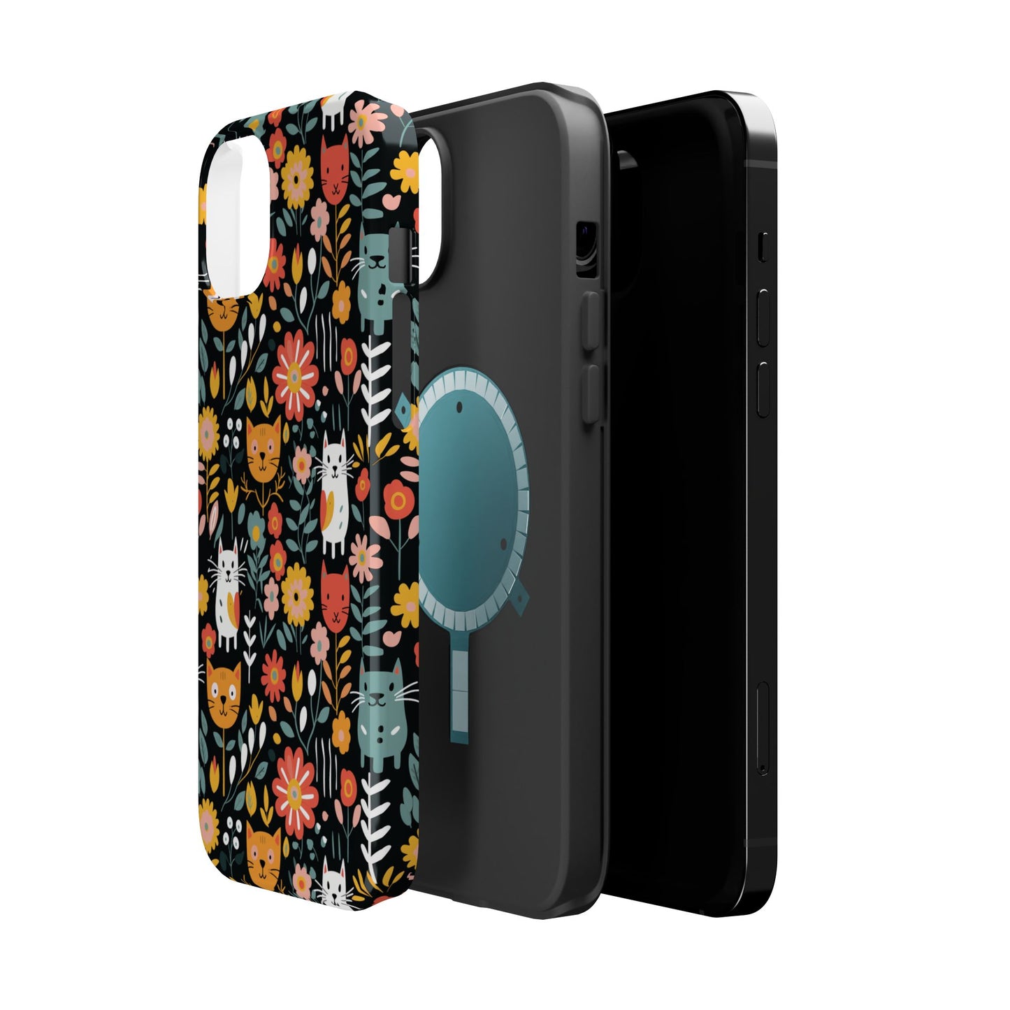 Whimsical Feline Garden Magnetic Tough iPhone Cases