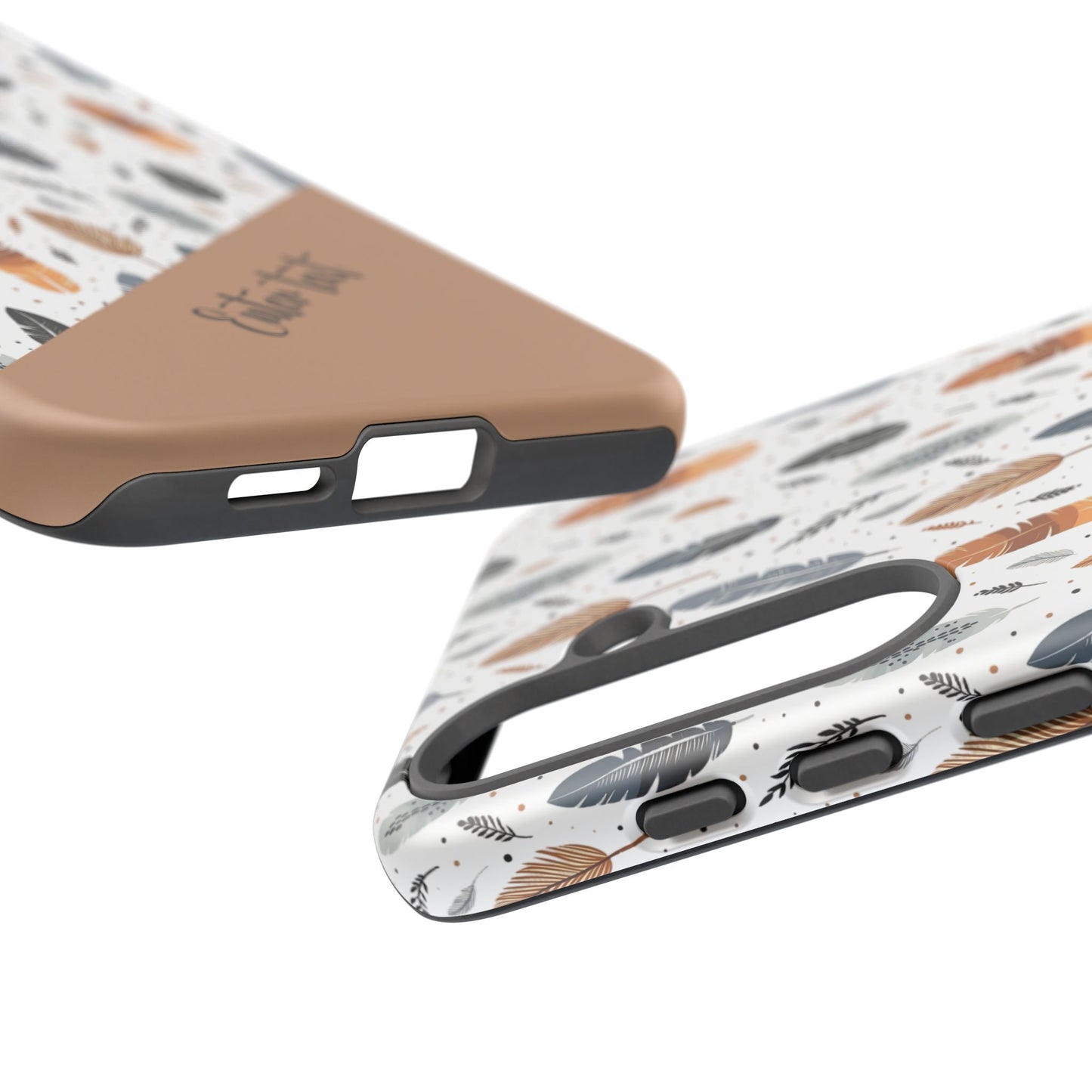 Personalized Whispering Feathers Tough Case — Dark Feather Protective Phone Case for Samsung & Google