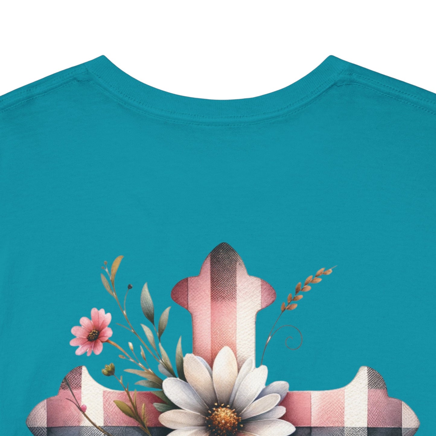 Faith and Floral Cross Unisex Heavy Cotton Tee