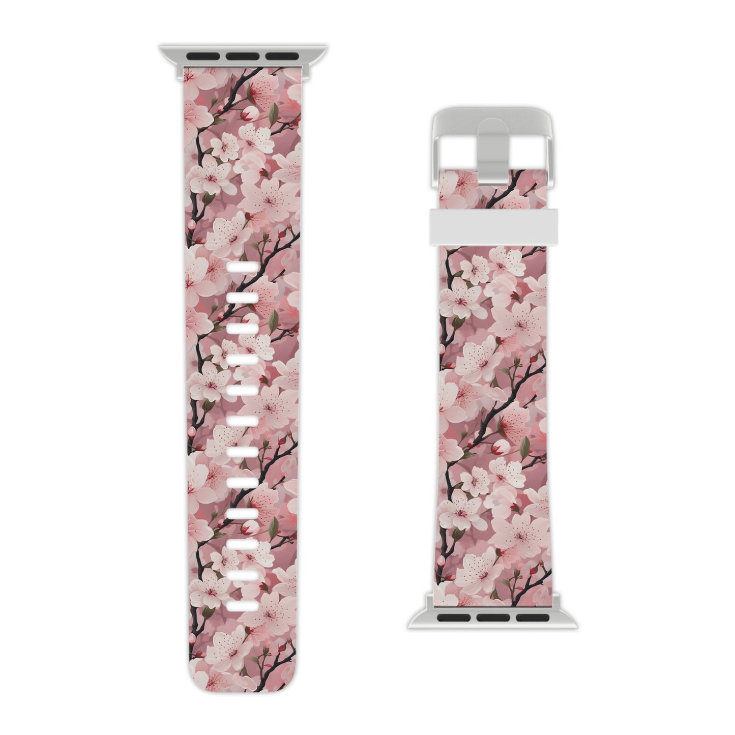 Cherry Blossom Floral Apple Watch Band - Elegant Design.
