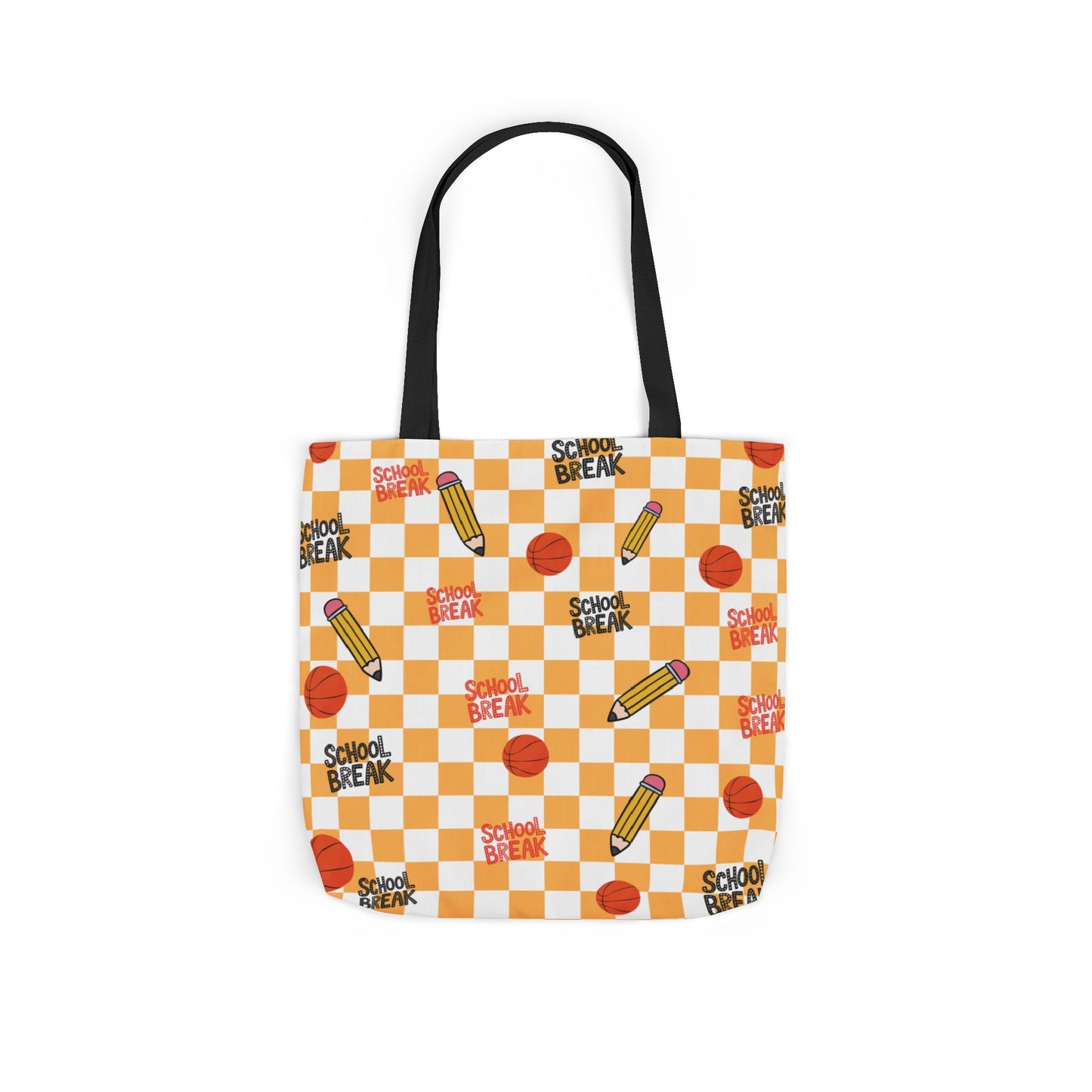 Personalized Orange Schoolyard Chic Composition Book Inspired Canvas Tote Bag with Colorful Straps, Cute School Bag, Eco-Friendly Tote, Back to School Shopping Bag, Teacher Gift Idea