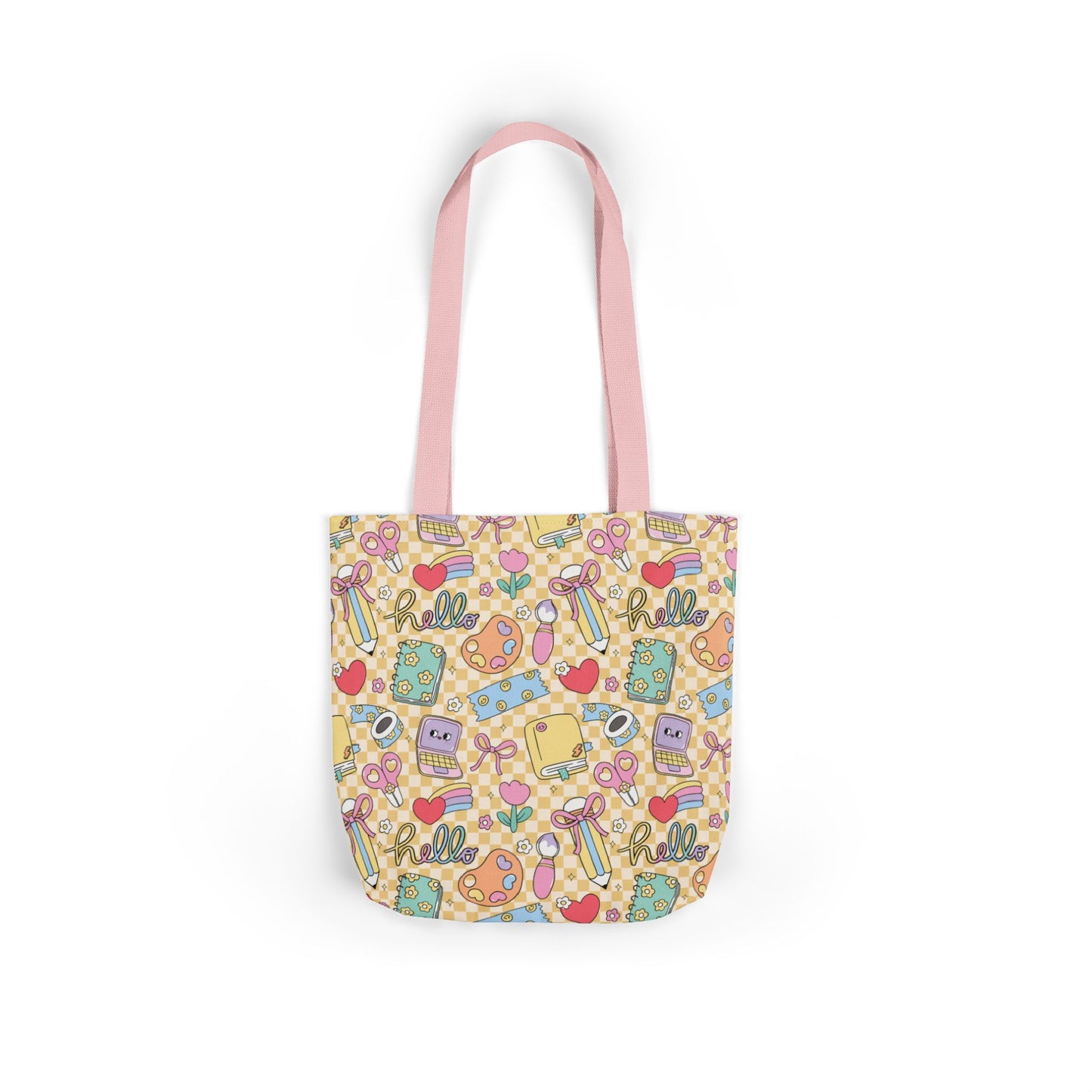 Personalized Doodle Daydream Composition Book Inspired Canvas Tote Bag with Colorful Straps, Cute School Bag, Eco-Friendly Tote, Back to School Shopping Bag, Teacher Gift Idea