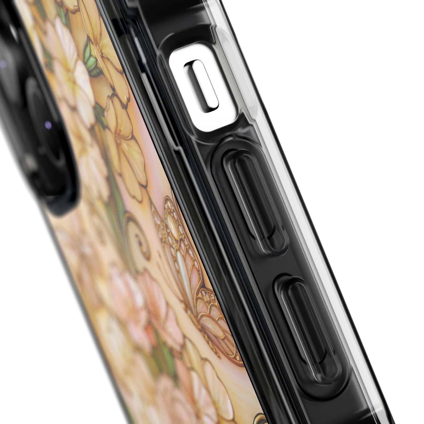 Floral Vintage Art Stained Glass Effect Nouveau Clear Magnetic Impact Case