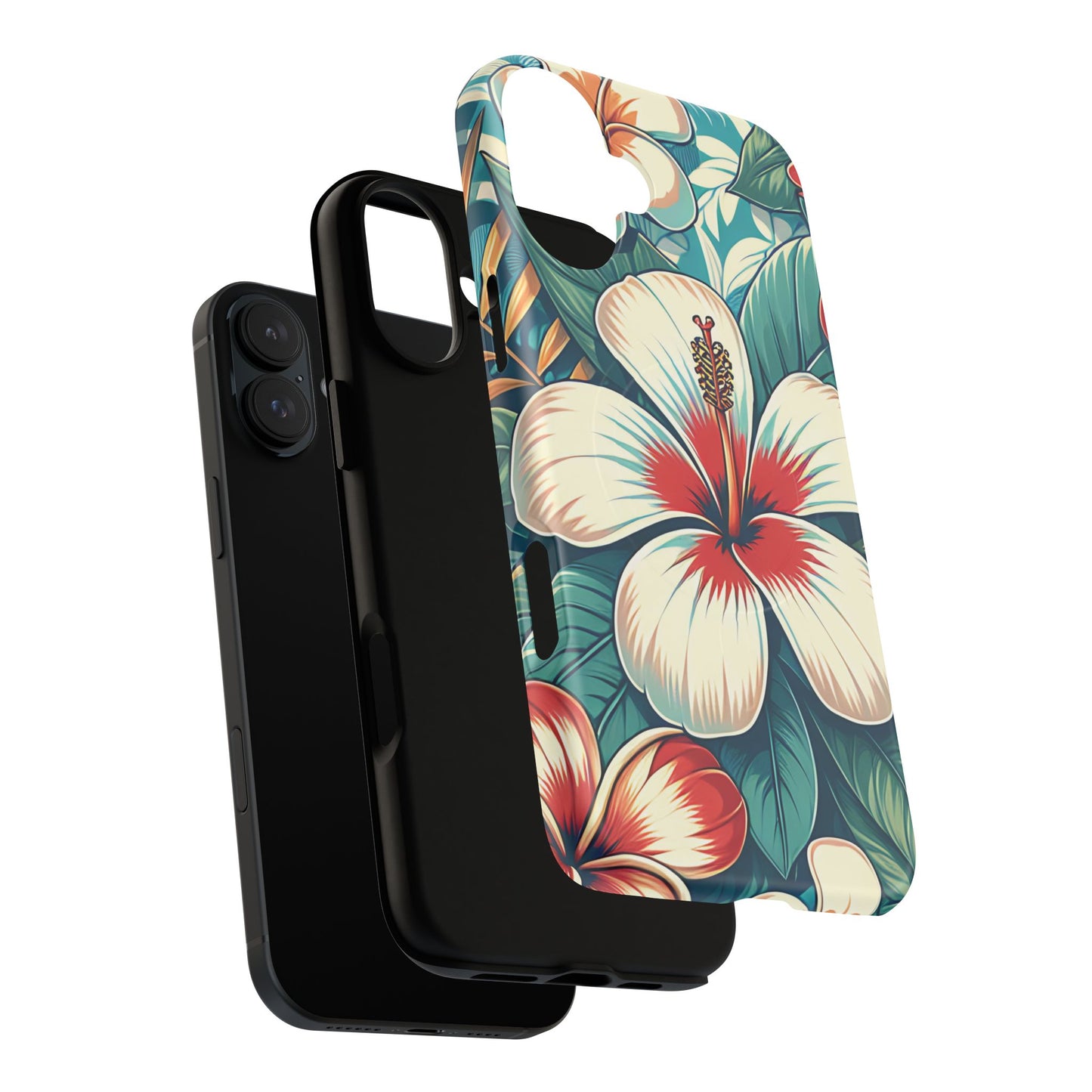 Tropical Hibiscus MagSafe® iPhone® Tough Case - Stylish Phone Protection Gift for Nature Lovers, Vibrant, Summer Vibes.