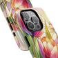 Tulip Glow Tough iPhone Magnetic Case, Floral Design, Spring Gift, Durable Protection, Smartphone Accessories, MagSafe Accessories, Stained Glass Tulip Gift