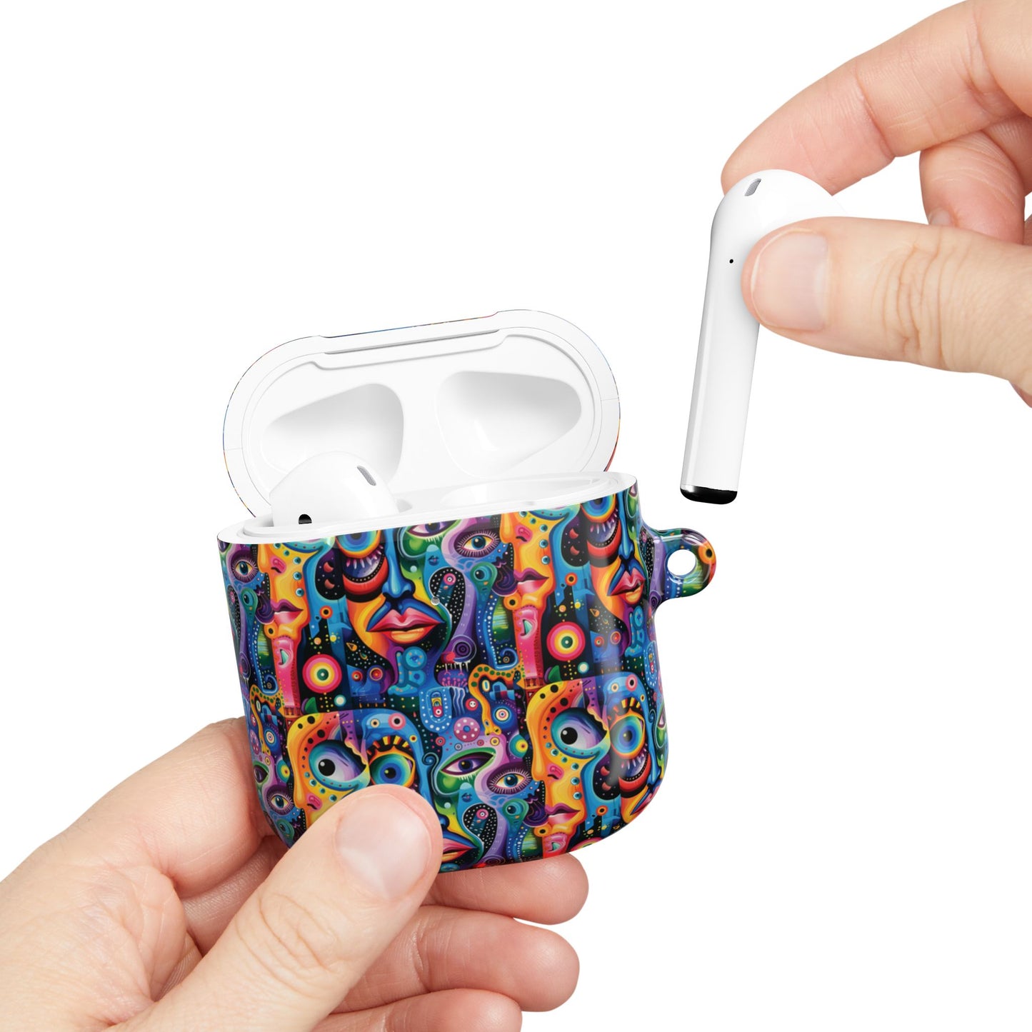 Psychedelic Visions Colorful Artistic AirPod Case - Unique Design for Music Lovers