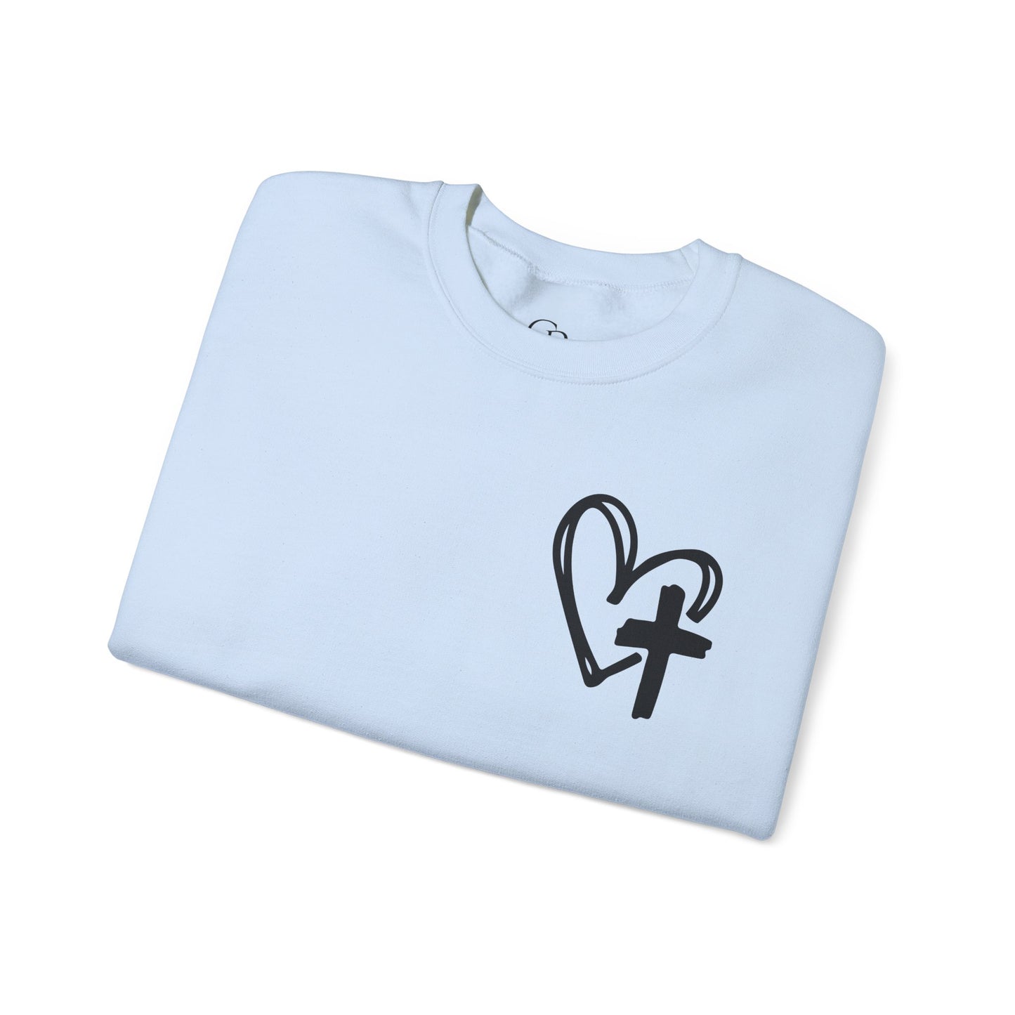 Faith and Floral Cross Unisex Heavy Gildan Blend™ Crewneck Sweatshirt.