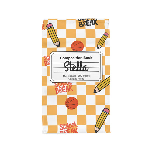 Custom Orange Schoolyard Chic Composition Book Inspired Stylish Polyester Lunch Box for Kids - Perfect for School, Picnics, or Snacks | Personalized ABC Design, Back to School, Family [...]