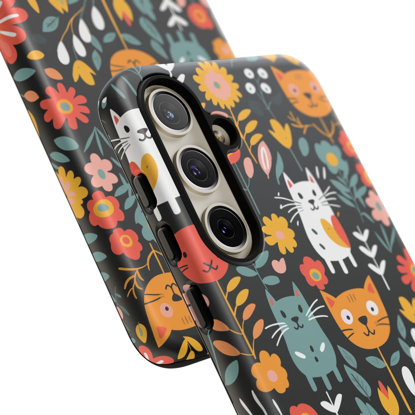 Whimsical Feline Garden iPhone, Samsung or Google Pixel Tough Cases