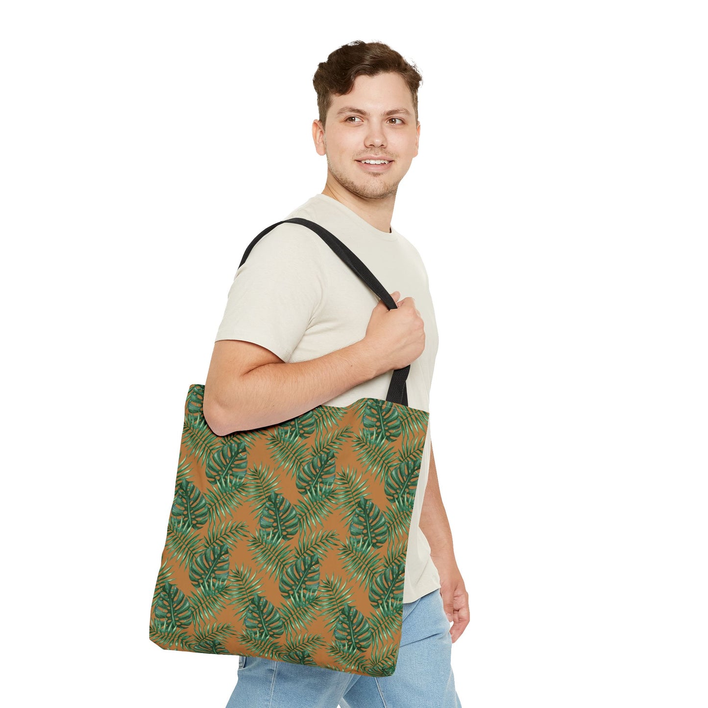 Brown Tropical Bliss Tote Bag