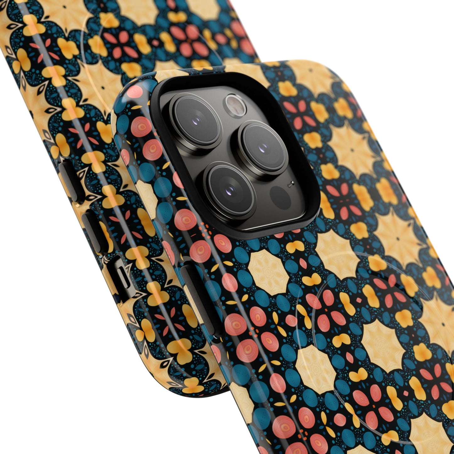 Celestial Spice Tiling Colorful Tough Magnetic iPhone Case, Unique iPhone Cover, Artistic Mobile Shell, Durable Design Accessory, Trendy Gift Idea, MagSafe® iPhone Case.