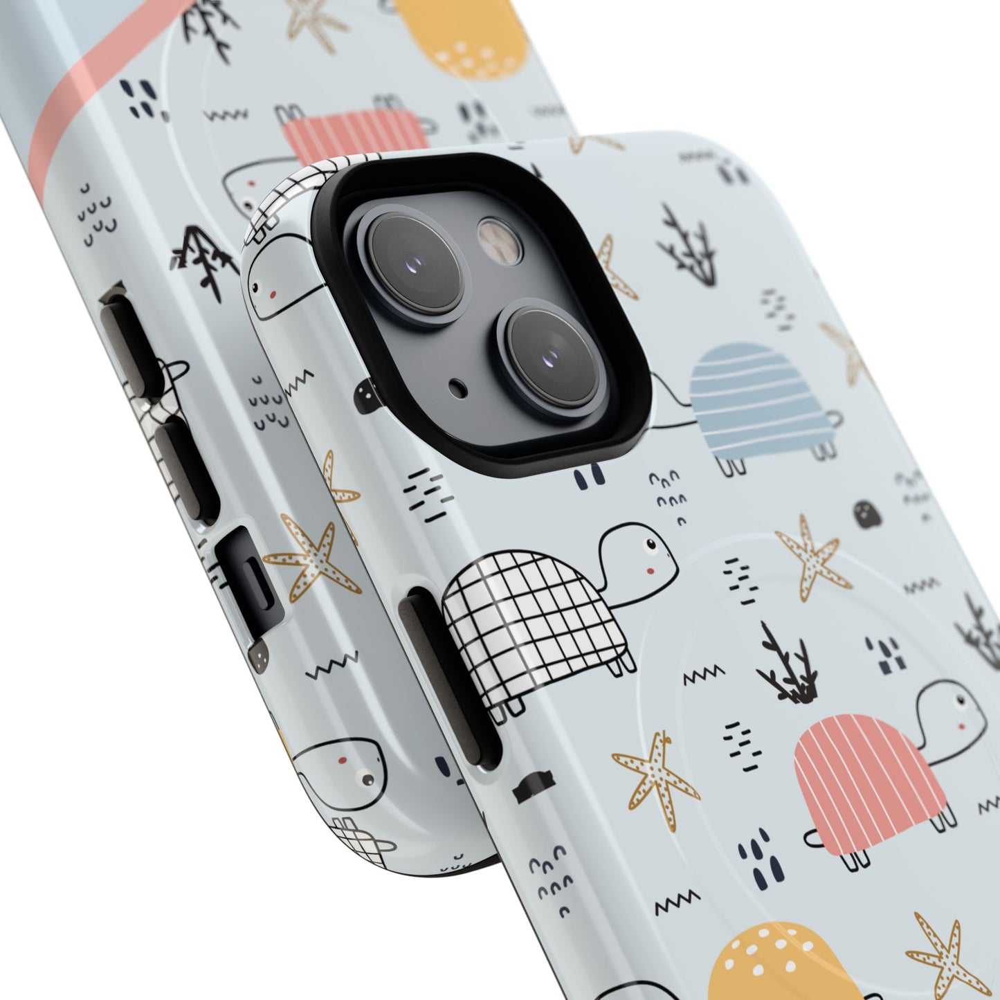 Personalized Cute Turtle Tough Magnetic MagSafe® Cell Cover, Ocean Theme Case, Sea Life Gift for Beach Lovers, iPhone® 13, 14, iPhone 15, iPhone 16, iPhone 17, Pro, Pro Max, Plus Cases.