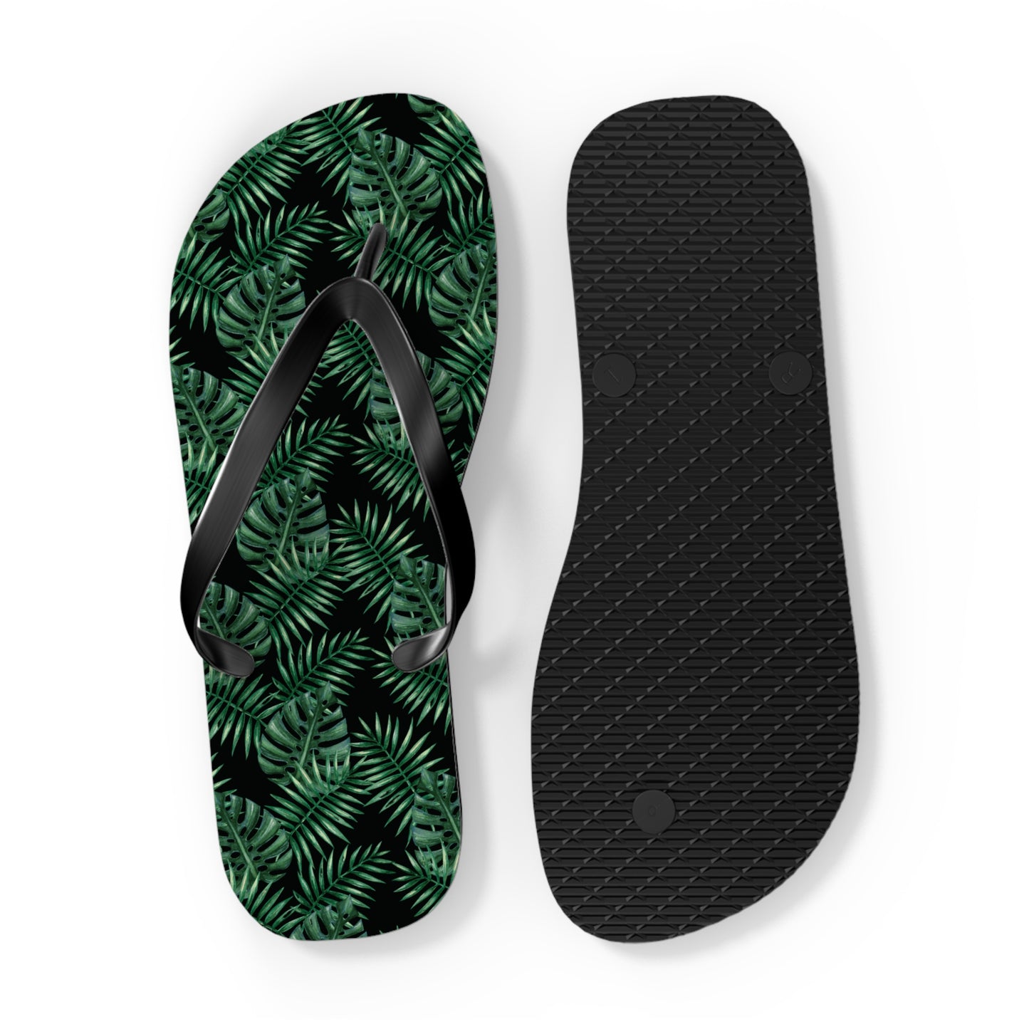 Black Tropical Bliss Flip Flops