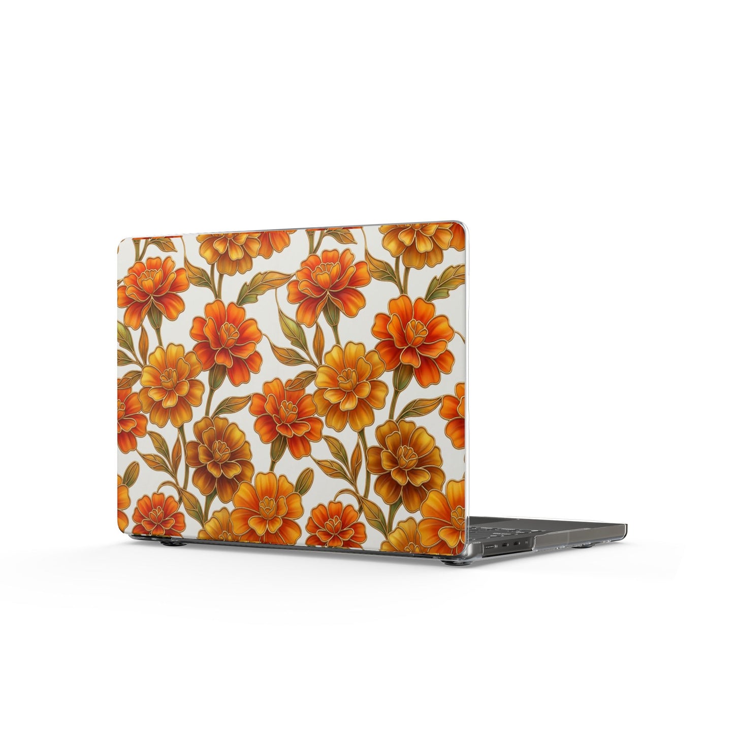 Stained Glass effect Marigold Flower Clear MacBook Cases