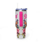 40oz Floral Butterfly Tumbler — Personalized "Name and Affirmation" Vacuum Insulated Cup