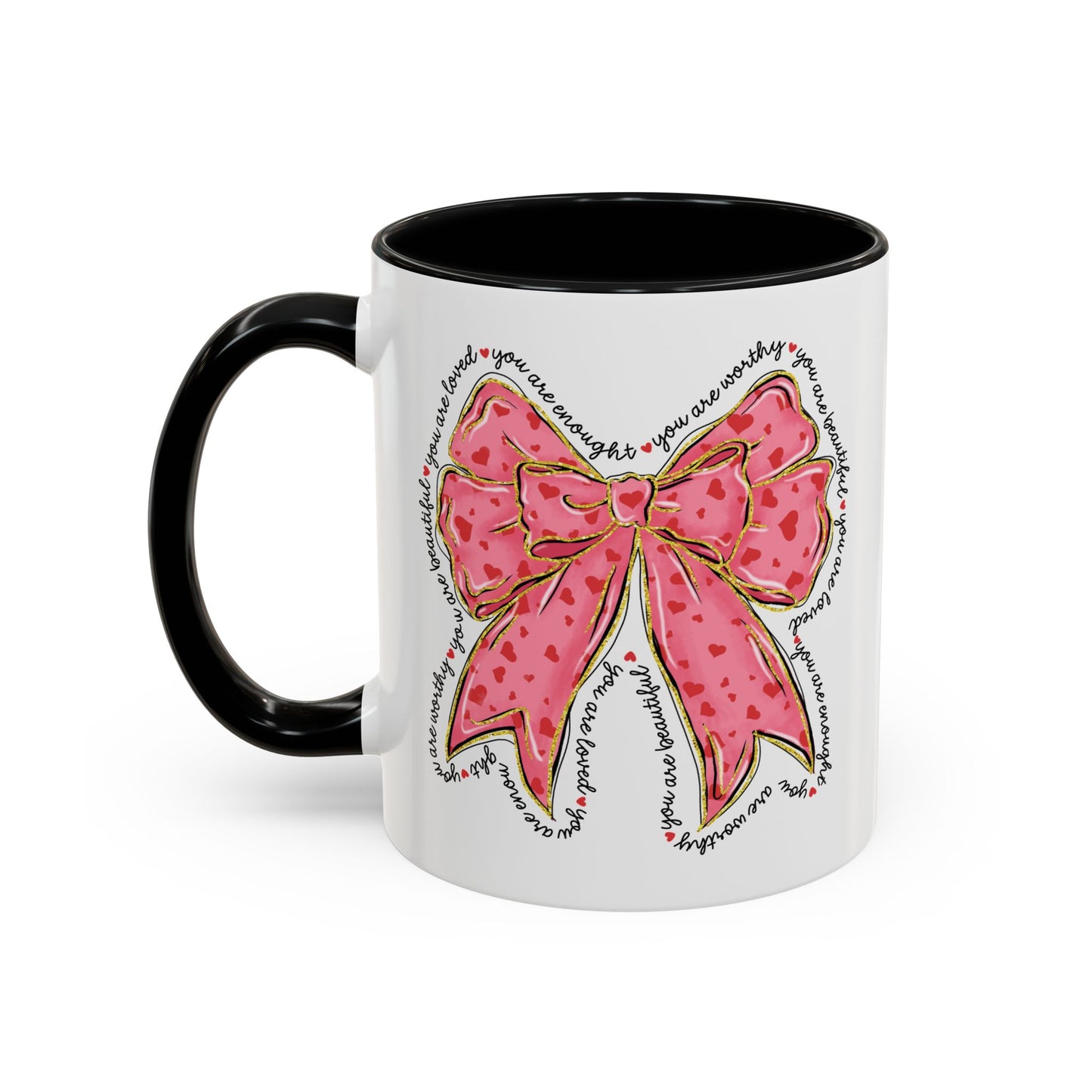Affirmation Bow Accent Coffee Mug (11oz).