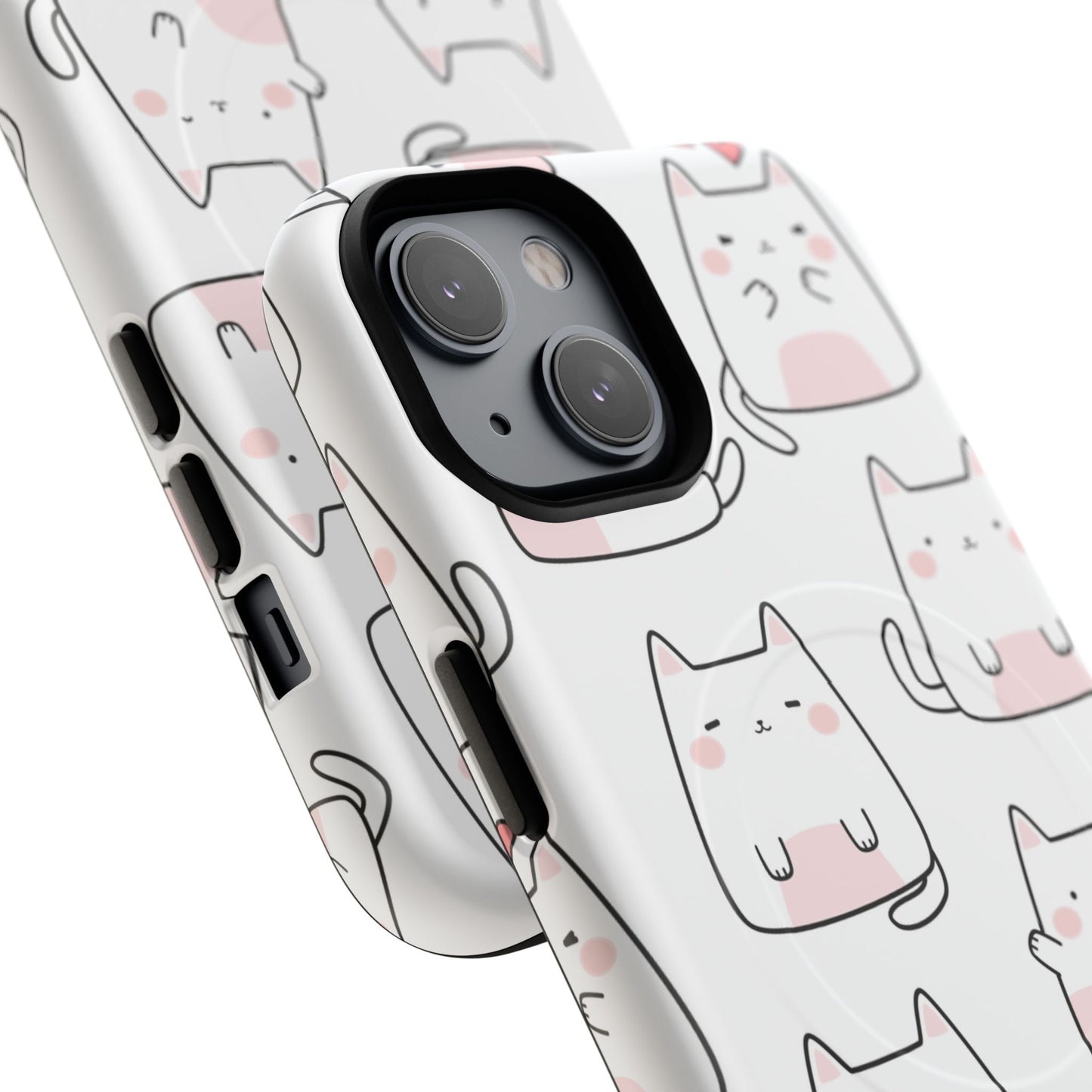 Cute Kawaii Cat Tough Magnetic iPhone Case, Cute Cat Lover Gift, Kawaii iPhone Cover, Tough iPhone Case, Unique Pet Themed Accessory,