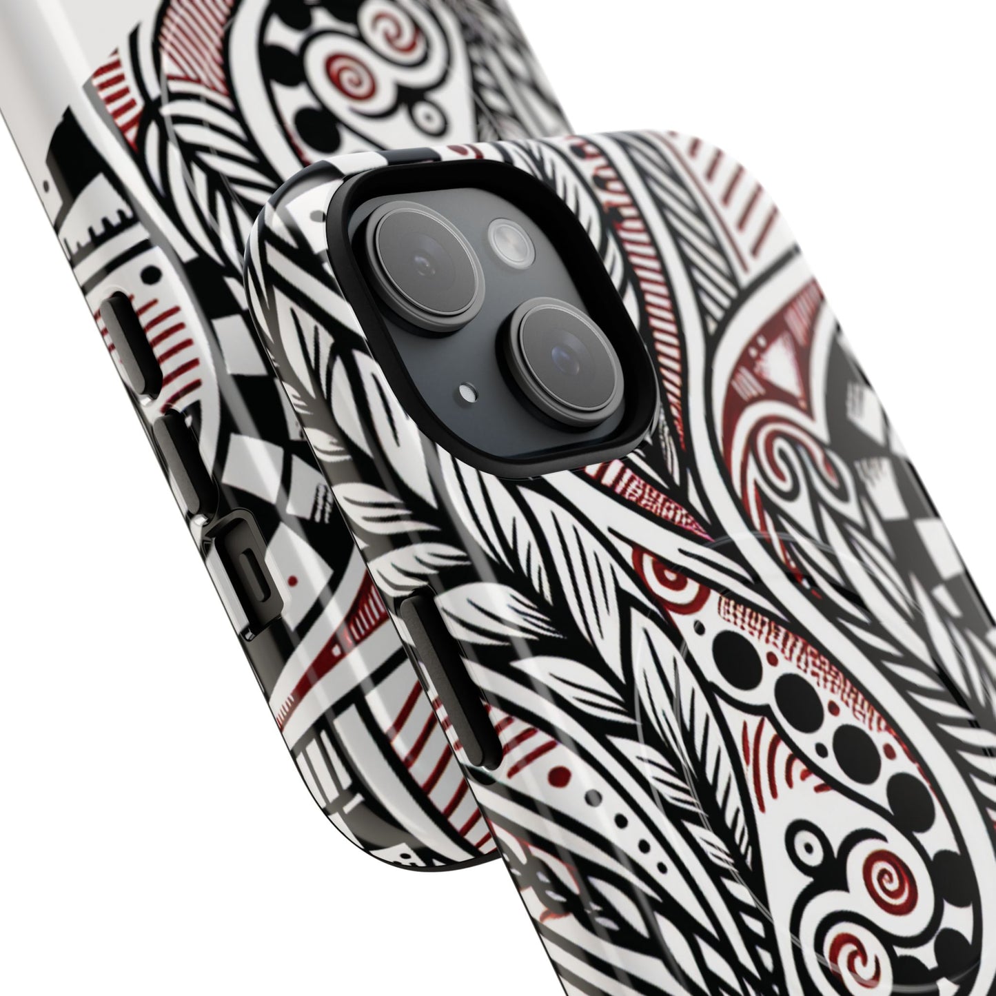 InkWhirl Fusion Stylish Tough Magnetic iPhone Case,  Unique Design, Gift for Him/Her, Trendy Accessory, Artist Collaboration, Durable Protection,Magsafe iPhone case