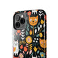 Whimsical Feline Garden iPhone and Samsung Tough Phone Cases