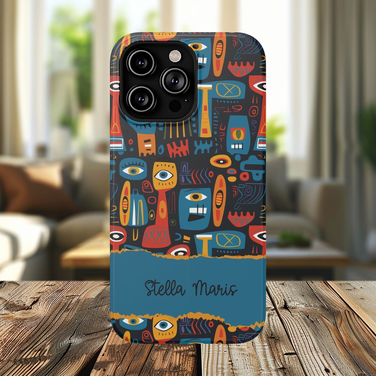 Personalized Colorful Abstract Faces Clear Impact-Resistant Case