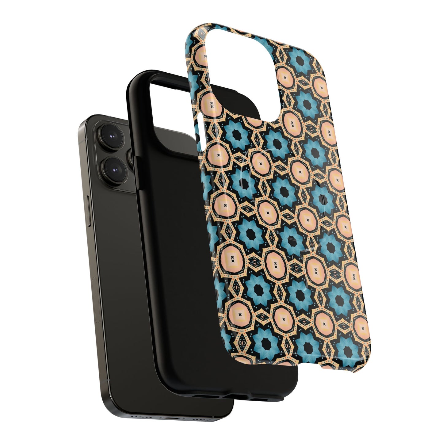 Sahara Star Mosaic Colorful Geometric iPhone Cases, Tough Magnetic iPhone Cases, Vibrant Design iPhone Cover, Durable iPhone Protection, Stylish Tech Accessories.