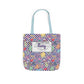 Personalized Purple Doodle Daydream Composition Book Inspired Canvas Tote Bag with Colorful Straps, Cute School Bag, Eco-Friendly Tote, Back to School Shopping Bag, Teacher Gift Idea