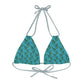 Turquoise Tropical Bliss Strappy Triangle Bikini Top (AOP)- (PY)