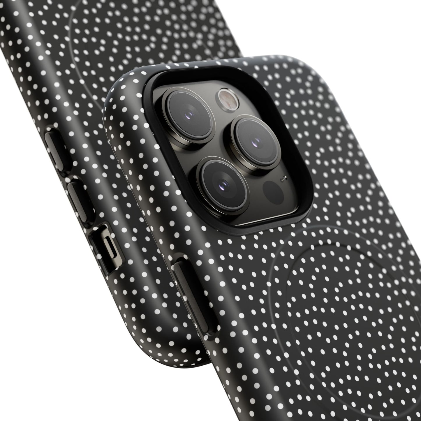 Small Polka Dot Tough iPhone Magnetic Case, Durable iPhone Accessories, Gifts for Tech Lovers, Modern Design.