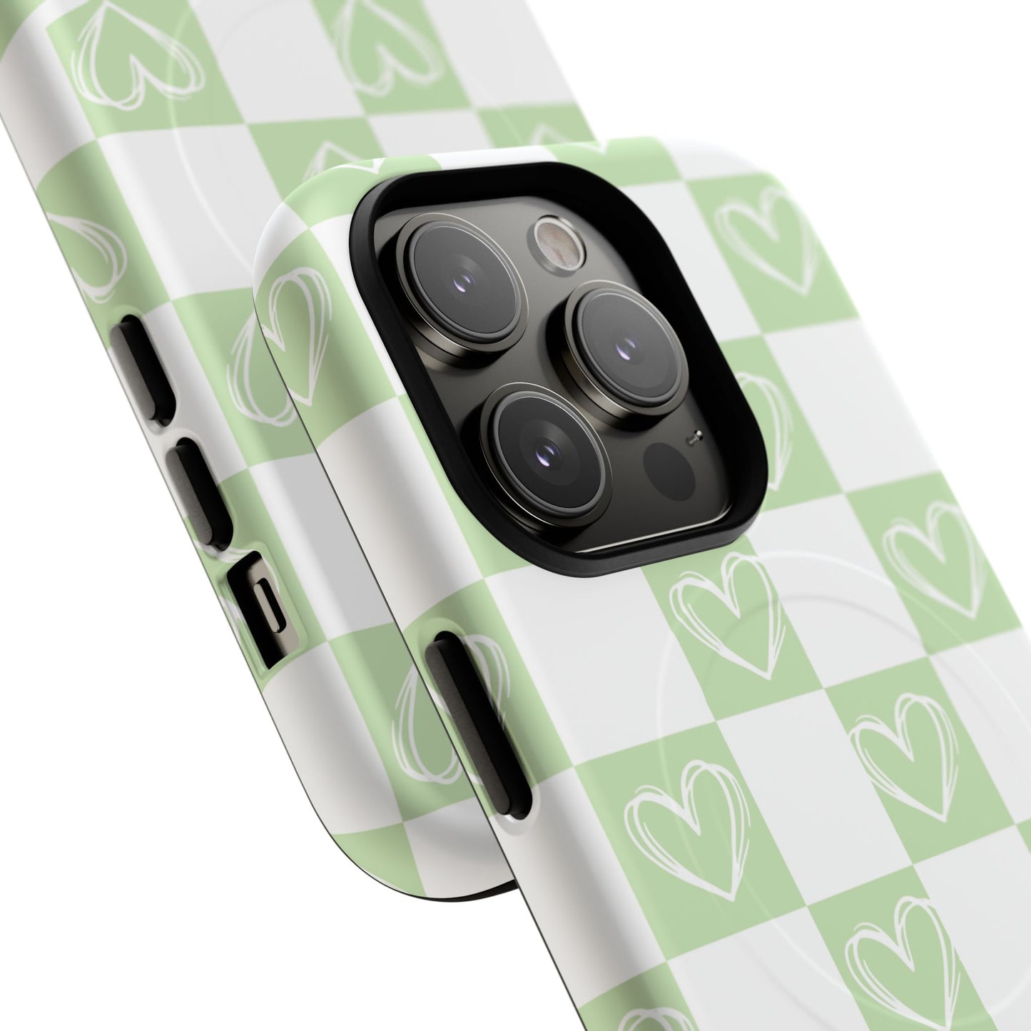 Personalized Chic Heart Pattern iPhone Case | Tough Magnetic Cases, Stylish iPhone Protection, Gift for Her, Trendy Accessories, Everyday Use