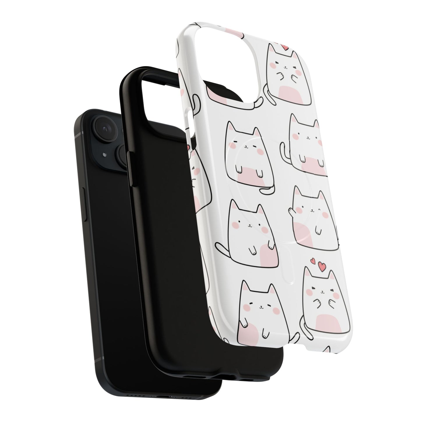 Cute Kawaii Cat Tough Magnetic iPhone Case, Cute Cat Lover Gift, Kawaii iPhone Cover, Tough iPhone Case, Unique Pet Themed Accessory,