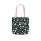 Daisy Delight Floral Canvas Tote Bag with 5-Color Straps | Eco-Friendly Shopping Bag