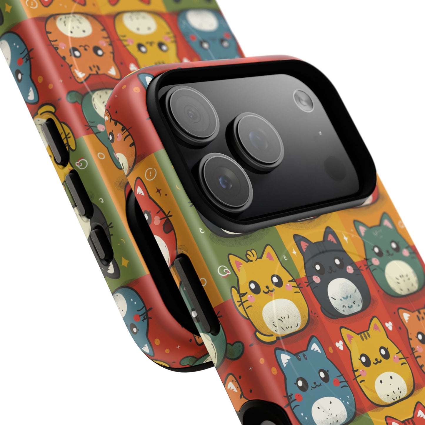 Cute Kawaii Cat iPhone Case, Tough Magnetic iPhone Case, Animal Lover Gift, Kawaii iPhone Cover, Fun Cat Design