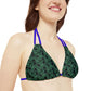 Black Tropical Bliss Strappy Bikini Set (AOP)- (PY)