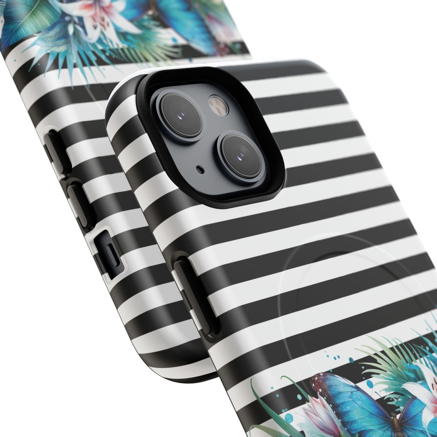 Wings of Wonder Tough iPhone Magnetic Case, Stylish Protection, Durable iPhone Cover, Butterfly Design Gift, Floral Case,Trendy Tech Accessory.