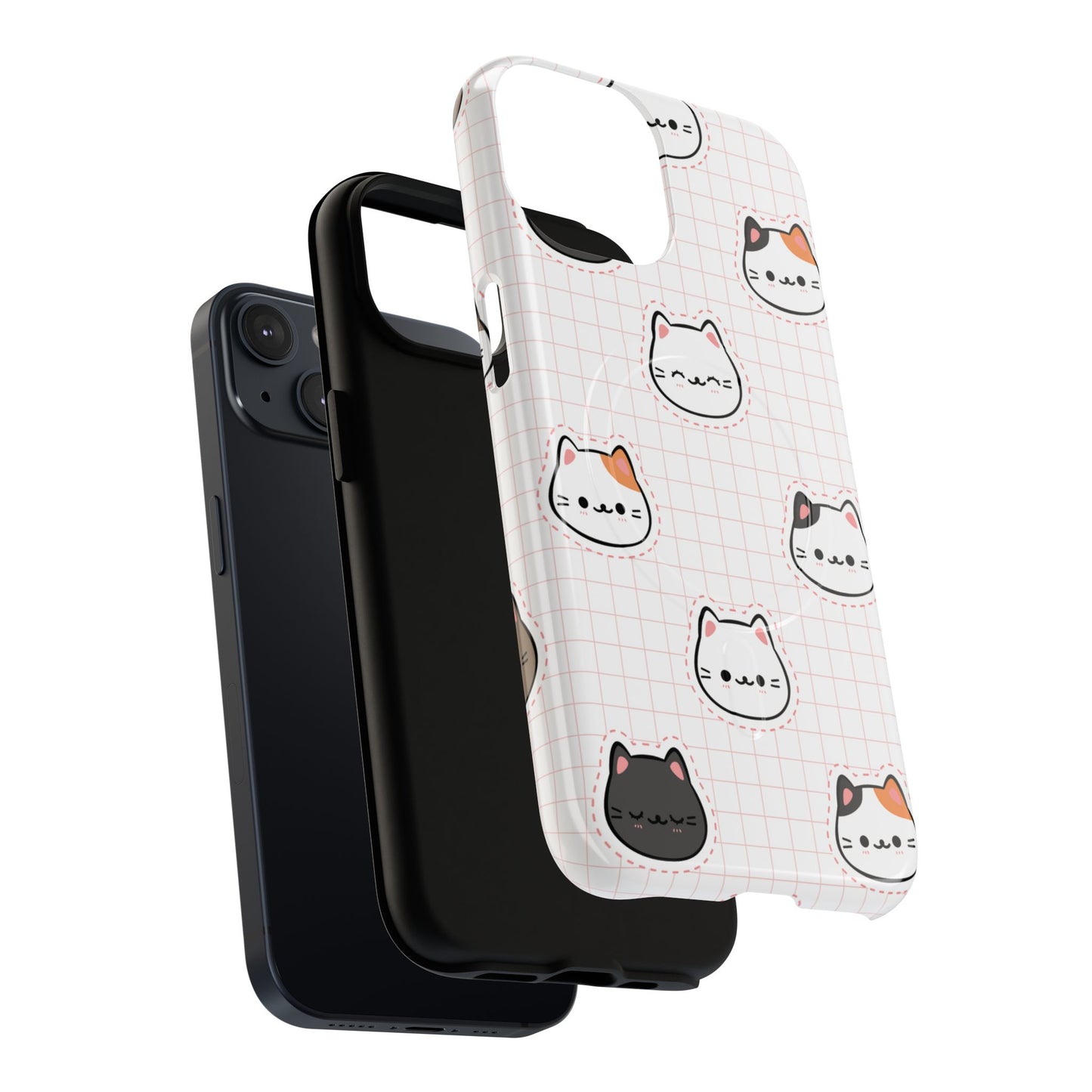 Cute Cat Tough Magnetic Case, iPhone Cover, Cat Lover Gift, Cute Cat Accessories, Pet-Themed iPhone Case