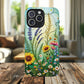 Floral Stained Harmony Glass Tough Magnetic Phone Case | Nature Inspired Design | Durable Protection | Gift for Nature Lovers | Spring Vibe