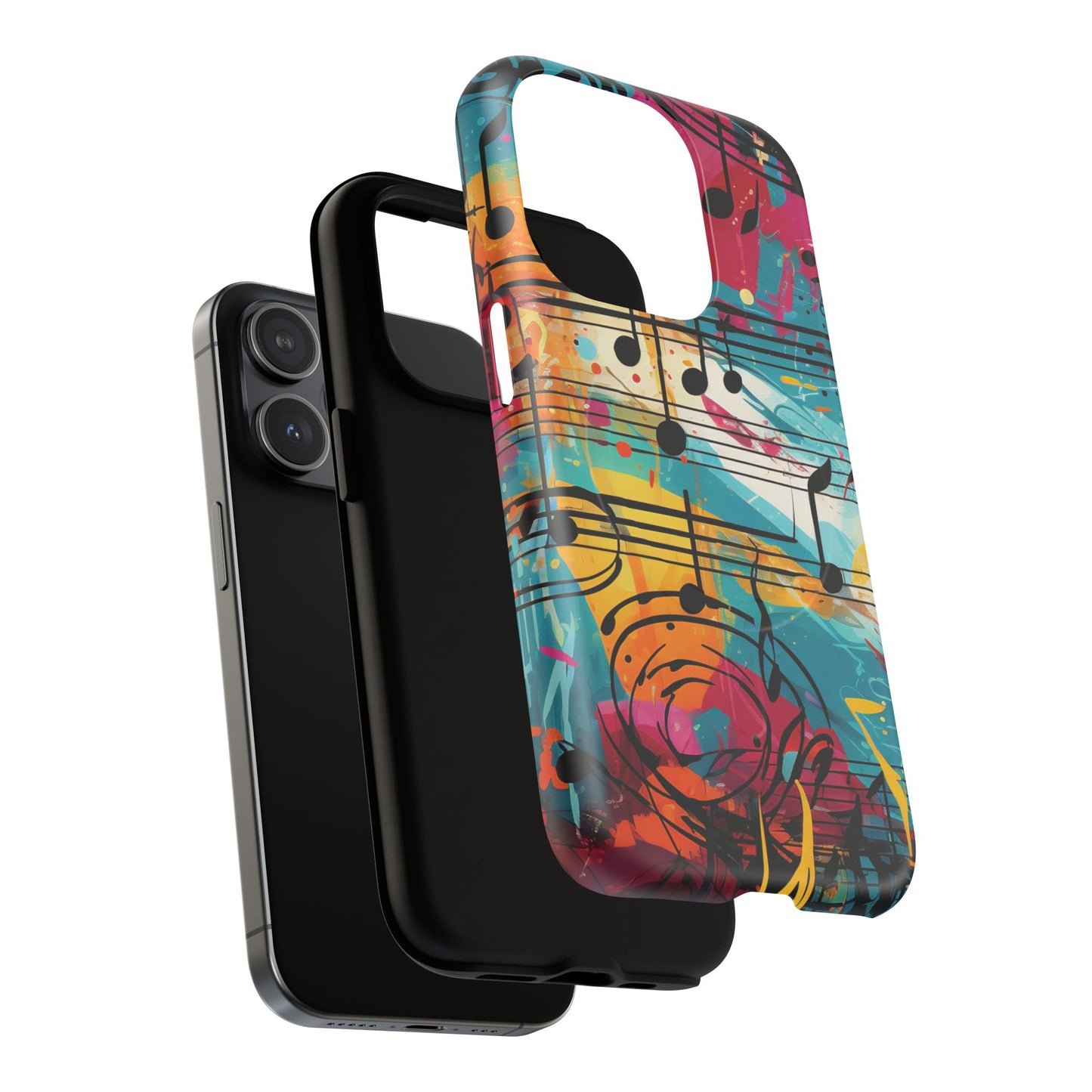 Vibrant Music Note Phone Case, Tough Magnetic Case, Music Lover Gift, Colorful Phone Accessory, Customizable Phone Cover, Unique Gift Idea
