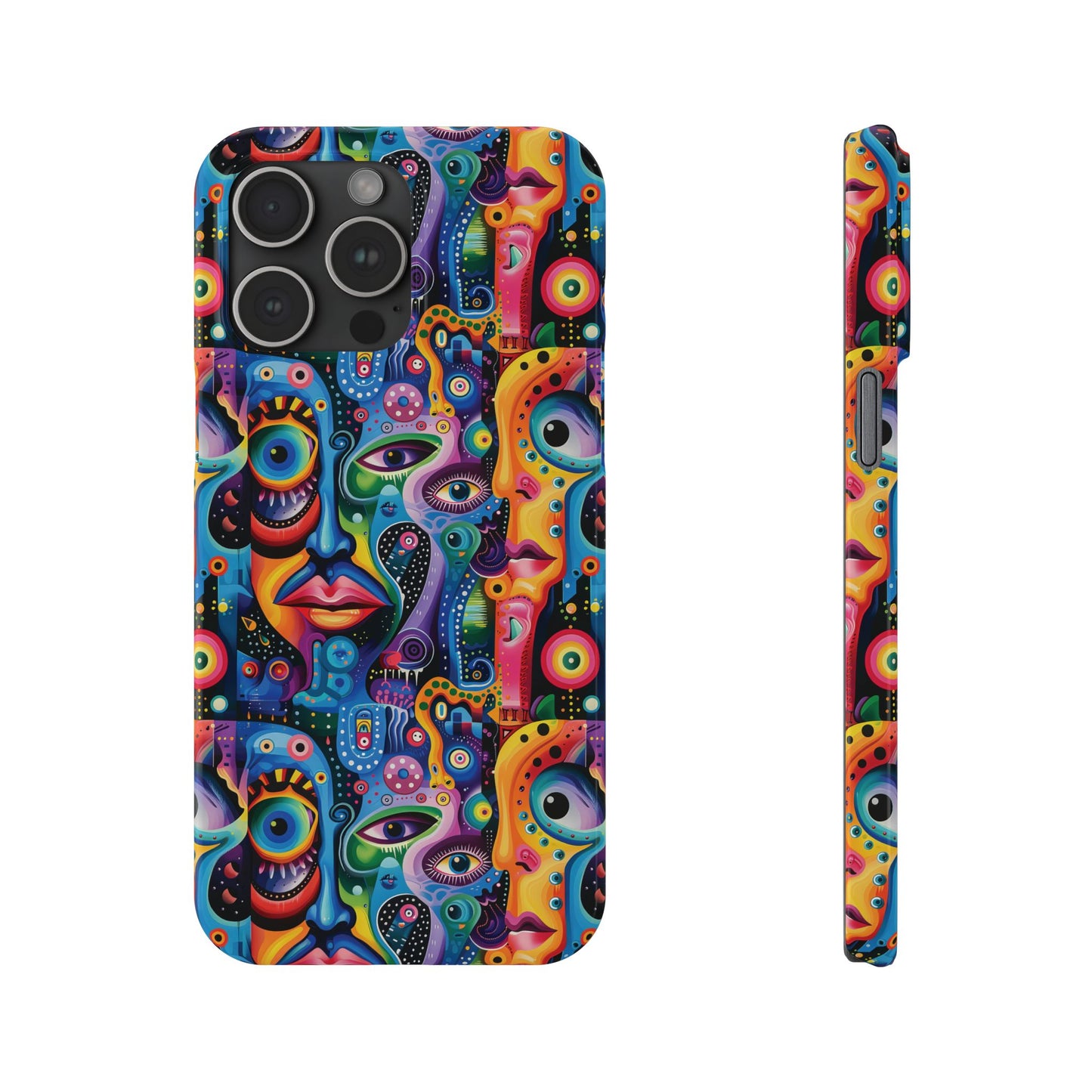 Psychedelic Visions Slim iPhone Case - Vibrant Design for Artistic Souls