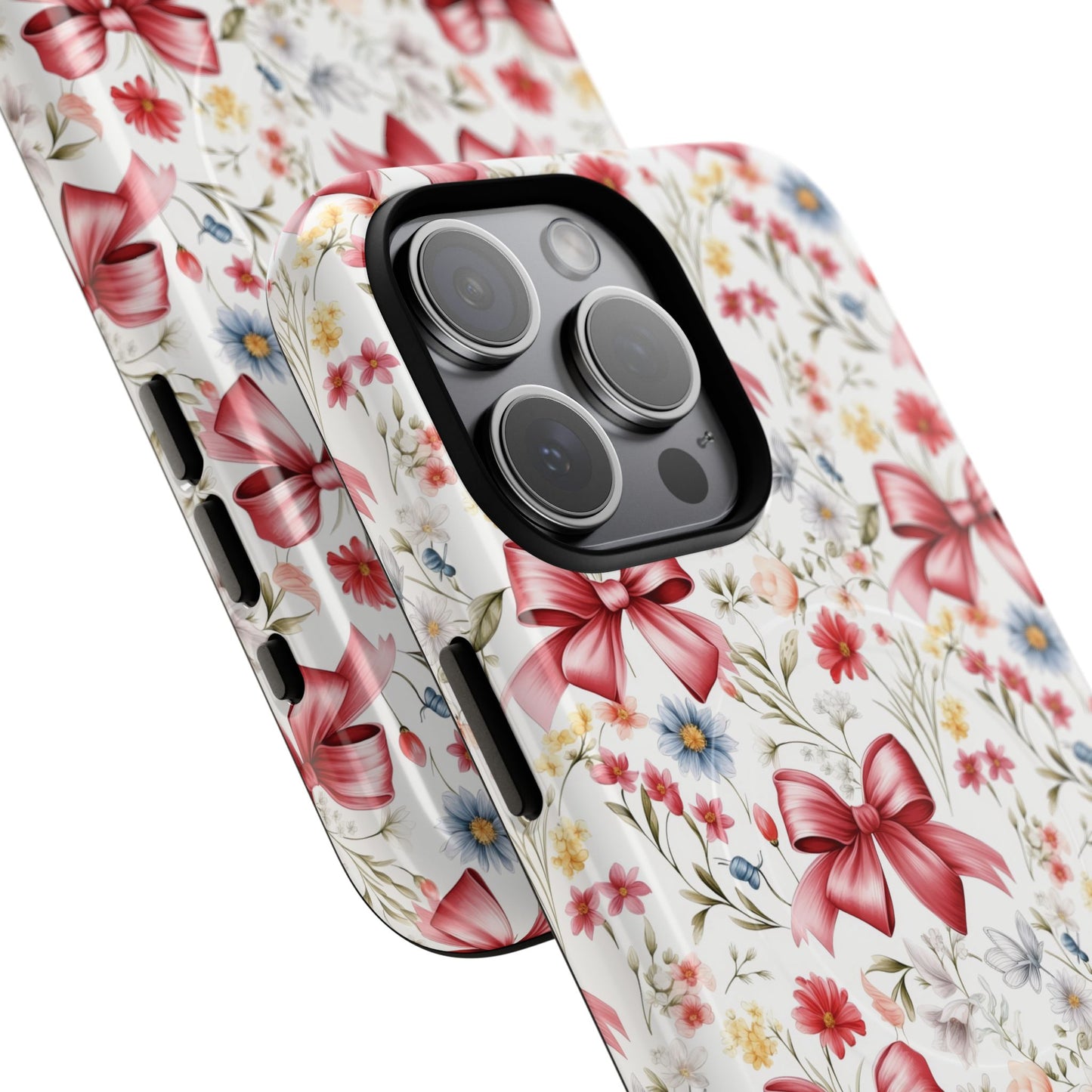 Personalized Rosette Coquette Floral Phone Case - Tough MagSafe® Magnetic Cases, Protective Cover, Stylish Tech Accessory, Gifts for Her